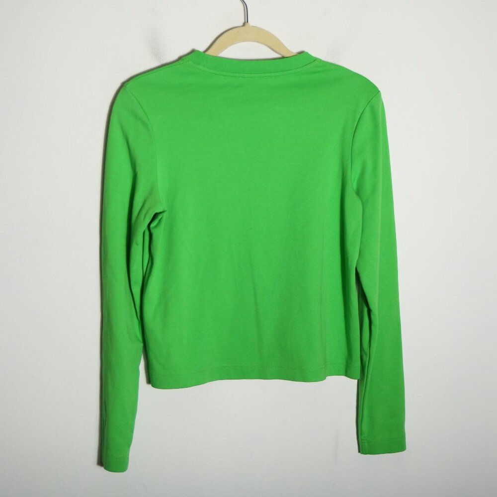 COS Cotton Green Long Sleeve Shirt Womens Small Crewneck Capsule Minimalist - Picture 6 of 6